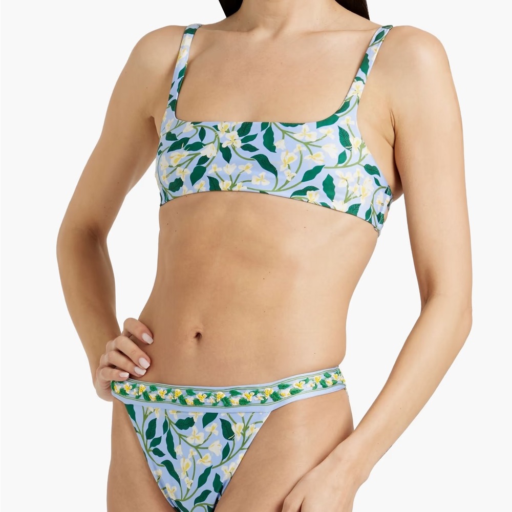 Agua by Agua Bendita Havana Dos Gardenias Celeste Bikini Set NWT